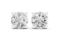 Signature Round Solitaire Studs - White Gold