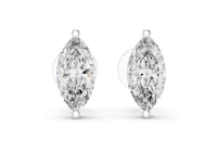 Signature Marquise Solitaire Studs - White Gold