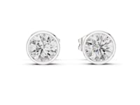 Round Bezel Dome Studs - White Gold