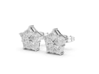Princess Star Cluster Studs - White Gold