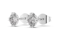 Oval Crown Gallery Studs - White Gold