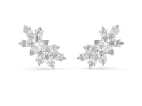 Marquise Leaf Cluster Climbers - White Gold