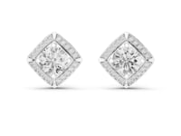 Kite Halo Round Studs - White Gold