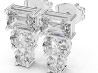 Emerald, Oval and Round Graduated Studs - White Gold