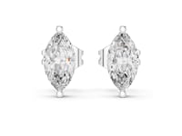East-West Marquise Studs - White Gold