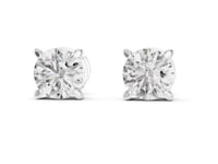 Compass Point Round Studs - White Gold