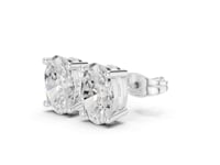 Classic Oval Solitaire Studs - White Gold