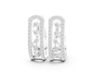 Zigzag Diamond Huggie Hoops - White Gold