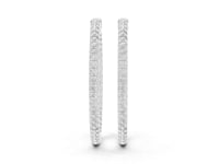 Slim Inside-Out Pave Hoops - White Gold