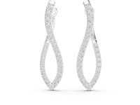 Pave Infinity Twist Hoop Earrings - White Gold