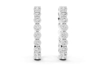 Milgrain Bezel Bubble Hoops - White Gold