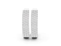 Pave Diamond Huggie Hoops - White Gold