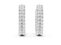 Marquise Chevron Eternity Hoops - White Gold