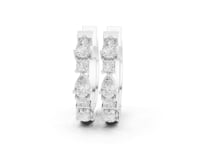 Pear & Princess-Cut Huggie Hoops - White Gold