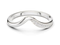 Pave Wishbone Contour Band - White Gold