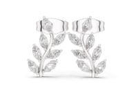 Marquise Vine Climber Studs - White Gold