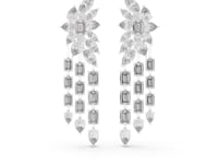 Marquise Baguette Waterfall Earrings - White Gold