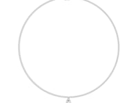 Diamond Tennis Necklace with Pear Drop - White Gold