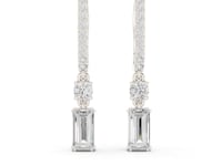 Round and Emerald-Cut Linear Drops - White Gold