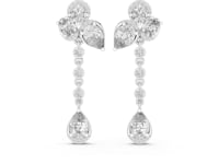 Pear Halo Link Drops - White Gold