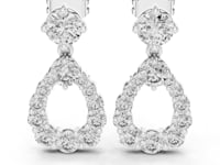 Open Teardrop Drops - White Gold