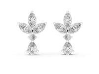 Marquise Fan and Pear Drop Studs - White Gold