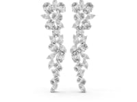 Marquise Leaf Cascade Drops - White Gold