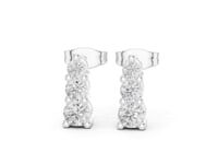 Graduated Round Trio Drops - White Gold
