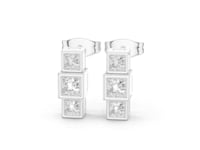 Bezel Princess Trio Drops - White Gold
