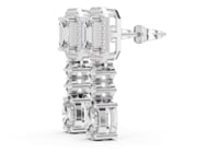 Emerald Halo and Oval Duo Drops - White Gold