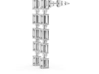 Emerald Cut Line Drops - White Gold