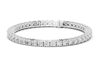 Statement Four-Prong Round Tennis Bracelet - White Gold