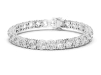 Statement Round Tennis Bracelet - White Gold