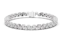 Staggered Round Tennis Bracelet - White Gold