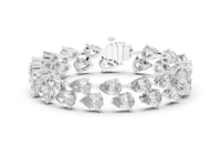 Staggered Pear Tennis Bracelet - White Gold
