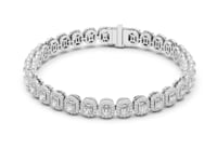Radiant Halo Tennis Bracelet - White Gold