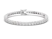 Petite Frame-Link Round Tennis Bracelet - White Gold