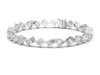 Scattered Mixed-Shape Tennis Bracelet - White Gold
