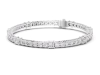 Round and Princess Tennis Bracelet - White Gold
