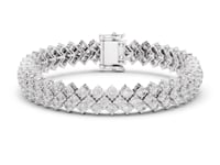Petite Lattice Cluster Tennis Bracelet - White Gold
