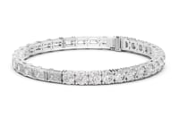 Petite Round and Emerald Tennis Bracelet - White Gold
