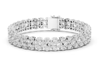Round Cluster Tennis Bracelet - White Gold