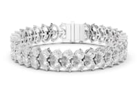 Pear Cluster Tennis Bracelet - White Gold