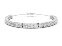 Round Half-Tennis Chain Bracelet - White Gold