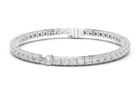 Pear Accent Round Tennis Bracelet - White Gold