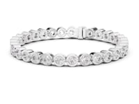 Full Bezel Round Line Bracelet - White Gold