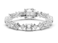 Geometric Mixed-Shape Tennis Bracelet - White Gold