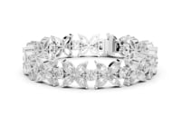 Floral Marquise Cluster Tennis Bracelet - White Gold