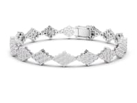 Kite Cluster Tennis Bracelet - White Gold