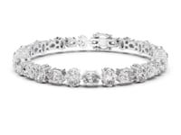 East-West Oval Tennis Bracelet - White Gold